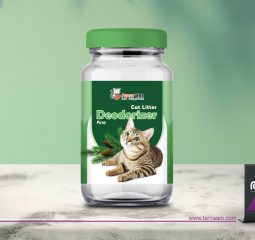 طراحی لیبل بسته بندی بوگیر خاک گربه Amor Cat