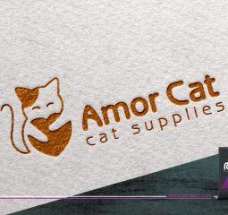 طراحی لوگو Amor Cat